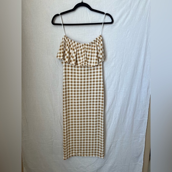NWT MATERNITY STRAPLESS Body con dress / gingham / plaid / western - Picture 3 of 3